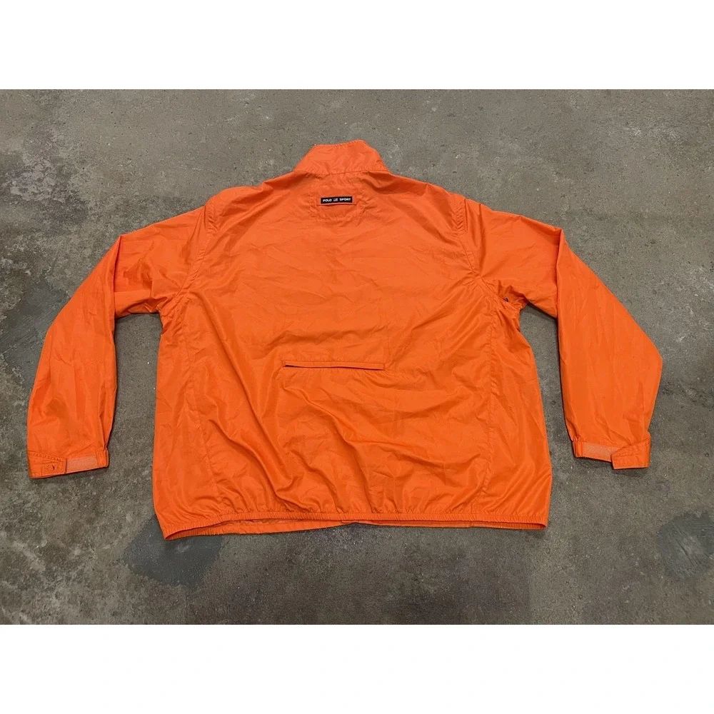 Polo Sport Ralph Lauren Jacket Mens XL‎ Orange Windbreaker Full Zip Lightweight